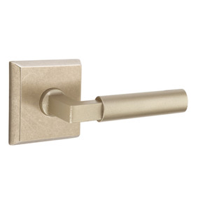 Emtek 7111-BR-TWB Bryce Sandcast Bronze Door Lever Passage Set With #6 Rosette Tumbled White Bronze