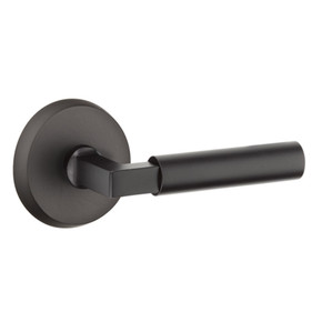 Emtek 7206-BR-FB Bryce Sandcast Bronze Door Lever Privacy Set With #2 Rosette Flat Black Bronze