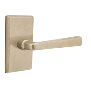 Emtek 7054-CR-TWB Cimarron Sandcast Bronze Door Lever Dummy Set With #3 Rosette Tumbled White Bronze