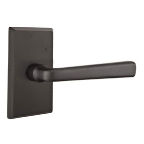 Emtek 7104-CR-FB Cimarron Sandcast Bronze Door Lever Passage Set With #3 Rosette Flat Black Bronze