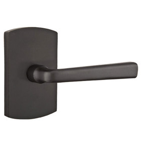 Emtek 7200-CR-FB Cimarron Sandcast Bronze Door Lever Privacy Set With #4 Rosette Flat Black Bronze