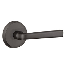 Emtek 7206-CR-FB Cimarron Sandcast Bronze Door Lever Privacy Set With #2 Rosette Flat Black Bronze