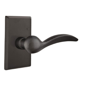 Emtek 7204-D-FB Durango Sandcast Bronze Door Lever Privacy Set With #3 Rosette Flat Black Bronze