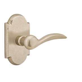 Emtek 7208-D-TWB Durango Sandcast Bronze Door Lever Privacy Set With #1 Rosette Tumbled White Bronze