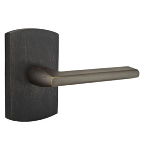 Emtek 7050-LR-MB Lariat Sandcast Bronze Door Lever Dummy Set With #4 Rosette Medium Bronze