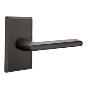 Emtek 7204-LR-FB Lariat Sandcast Bronze Door Lever Privacy Set With #3 Rosette Flat Black Bronze