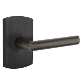 Emtek 7200-MA-MB Mariposa Sandcast Bronze Door Lever Privacy Set With #4 Rosette Medium Bronze