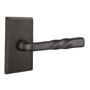 Emtek 7054-MT-FB Montrose Sandcast Bronze Door Lever Dummy Set With #3 Rosette Flat Black Bronze