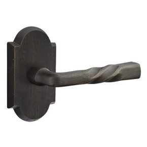 Emtek 7058-MT-MB Montrose Sandcast Bronze Door Lever Dummy Set With #1 Rosette Medium Bronze