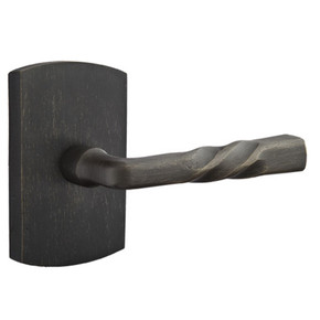 Emtek 7100-MT-MB Montrose Sandcast Bronze Door Lever Passage Set With #4 Rosette Medium Bronze