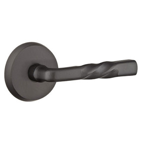 Emtek 7106-MT-FB Montrose Sandcast Bronze Door Lever Passage Set With #2 Rosette Flat Black Bronze