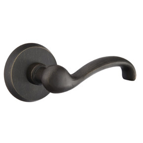 Emtek 7106-TT-MB Teton Sandcast Bronze Door Lever Passage Set With #2 Rosette Medium Bronze