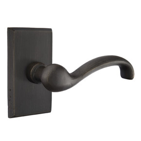 Emtek 7204-TT-MB Teton Sandcast Bronze Door Lever Privacy Set With #3 Rosette Medium Bronze