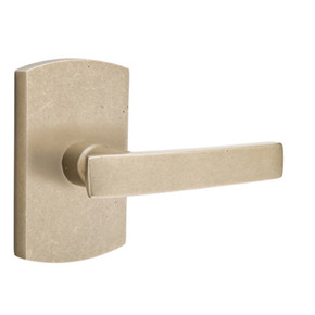 Emtek 7100-YM-TWB Yuma Sandcast Bronze Door Lever Passage Set With #4 Rosette Tumbled White Bronze