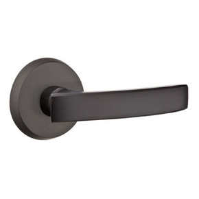 Emtek 7106-YM-FB Yuma Sandcast Bronze Door Lever Passage Set With #2 Rosette Flat Black Bronze