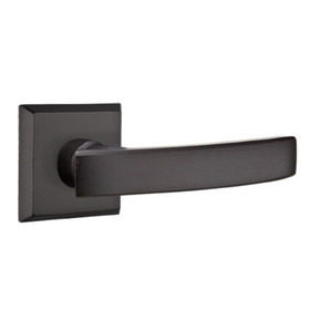 Emtek 7111-YM-FB Yuma Sandcast Bronze Door Lever Passage Set With #6 Rosette Flat Black Bronze