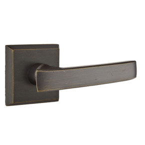 Emtek 7211-YM-MB Yuma Sandcast Bronze Door Lever Privacy Set With #6 Rosette Medium Bronze
