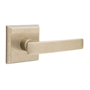 Emtek 7211-YM-TWB Yuma Sandcast Bronze Door Lever Privacy Set With #6 Rosette Tumbled White Bronze