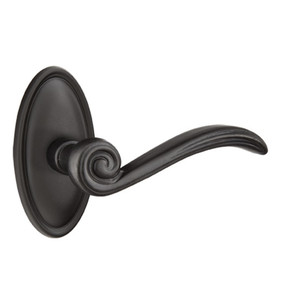 Emtek 72014-MDI-FB Medici Lost Wax Door Lever Privacy Set With #14 Rosette Flat Black Bronze