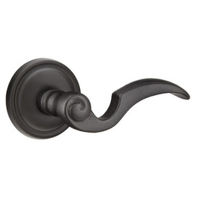 Emtek 71012-NA-FB Napoli Lost Wax Door Lever Passage Set With #12 Rosette Flat Black Bronze