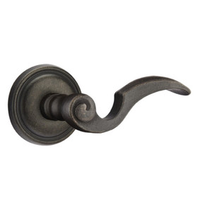 Emtek 72012-NA-MB Napoli Lost Wax Door Lever Privacy Set With #12 Rosette Medium Bronze