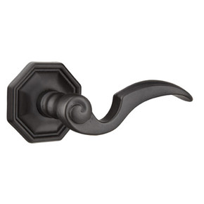 Emtek 70515-NA-FB Napoli Lost Wax Door Lever Dummy Set With #15 Rosette Flat Black Bronze