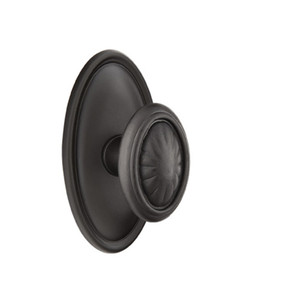 Emtek 70514-PA-FB Parma Lost Wax Door Knob Dummy Set With #14 Rosette Flat Black Bronze