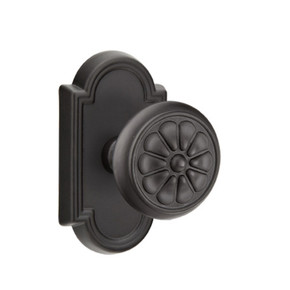 Emtek 72011-PT-FB Petal Lost Wax Door Knob Privacy Set With #11 Rosette Flat Black Bronze