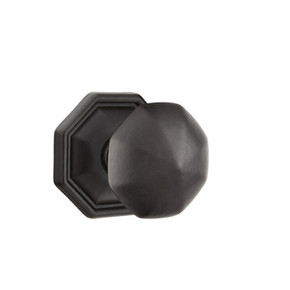 Emtek 70515-OCK-FB Octagon Lost Wax Door Knob Dummy Set With #15 Rosette Flat Black Bronze