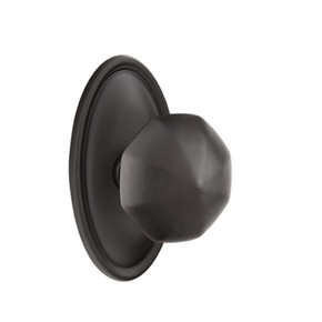 Emtek 72014-OCK-FB Octagon Lost Wax Door Knob Privacy Set With #14 Rosette Flat Black Bronze