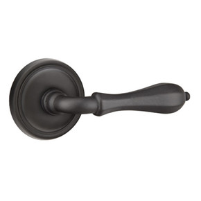 Emtek 72012-OCL-FB Octagon Lost Wax Door Lever Privacy Set With #12 Rosette Flat Black Bronze