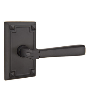 Emtek 5105-AC-US19 Arts & Crafts Door Lever Passage Set With Arts & Crafts Rosette Flat Black