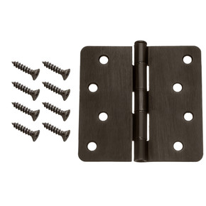 Dynasty Hardware 4" Door Hinges 1/4" Radius Corner, Oil Rubbed Bronze