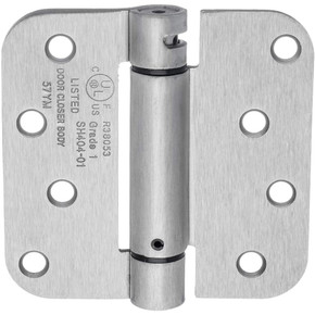 Dynasty Hardware 4" x 4" Mortise Spring Hinge with 5/8" Radius Corners, Satin Nickel - Pack Of 2 Hinges