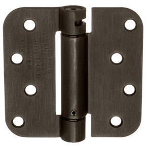 Dynasty Hardware 4" x 4" Mortise Spring Hinge with 5/8" Radius Corners, Oil Rubbed Bronze - Pack Of 2 Hinges