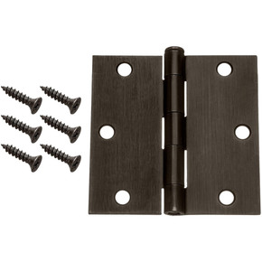 Dynasty Hardware 3-1/2" Door Hinges Square Corner, Oil Rubbed Bronze,