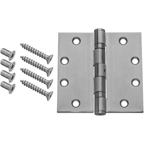 Dynasty Hardware Commercial Grade Ball Bearing Door Hinge 4-1/2 x 4-1/2 Full Mortise Stainless Steel, Non-Removable Pin - 3- PACK