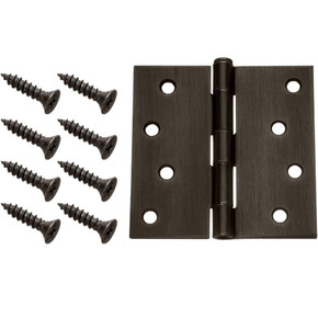 Dynasty Hardware 4" Door Hinges Square Corner, Oil Rubbed Bronze