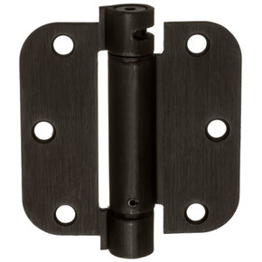 Dynasty Hardware 3-1/2" x 3-1/2" Mortise Spring Hinge with 5/8" Radius Corners, Oil Rubbed Bronze - Pack Of 2 Hinges
