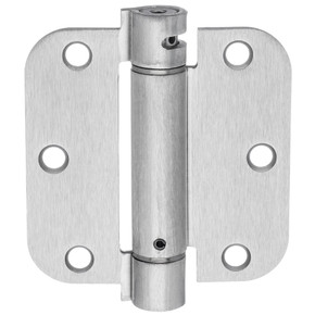 Dynasty Hardware 3-1/2" x 3-1/2" Mortise Spring Hinge with 5/8" Radius Corners, Satin Nickel - Pack Of 2 Hinges