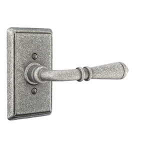 Emtek 7103-N-SWS Normandy Door Lever Passage Set With Wrought Steel #3 Rosette Satin Steel