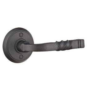 Emtek 7202-SC-FBS San Carlos Door Lever Privacy Set With Wrought Steel #2 Rosette Flat Black Steel