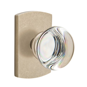 Emtek 7100-PC-TWB Providence Crystal Door Knob Passage Set With Sandcast Bronze #4 Rosette Tumbled White Bronze