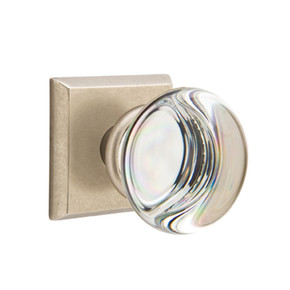 Emtek 7111-PC-TWB Providence Crystal Door Knob Passage Set With Sandcast Bronze #6 Rosette Tumbled White Bronze