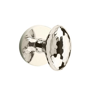 Emtek 5059-HE-US14 Hammered Egg Door Knob Dummy Set With Disk Rosette Polished Nickel