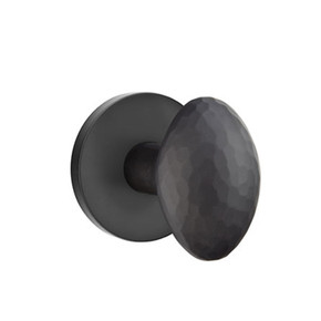 Emtek 5109-HE-US19 Hammered Egg Door Knob Passage Set With Disk Rosette Flat Black