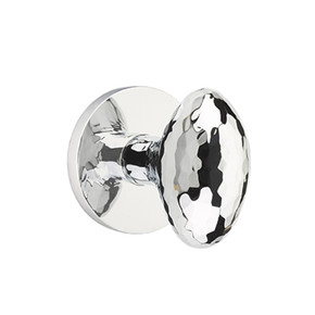 Emtek 5109-HE-US26 Hammered Egg Door Knob Passage Set With Disk Rosette Polished Chrome