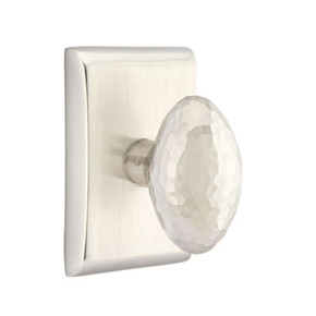 Emtek 5111-HE-US15 Hammered Egg Door Knob Passage Set With Neos Rosette Satin Nickel