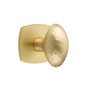Emtek 5326-HE-US4 Hammered Egg Door Knob Privacy Set With Urban Modern Rosette Satin Brass