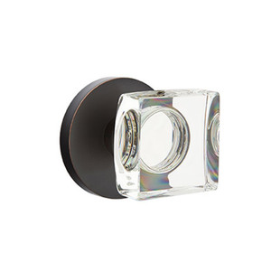 Emtek 5109-MSC-US10B Modern Square Door Knob Passage Set With Disk Rosette Oil Rubbed Bronze